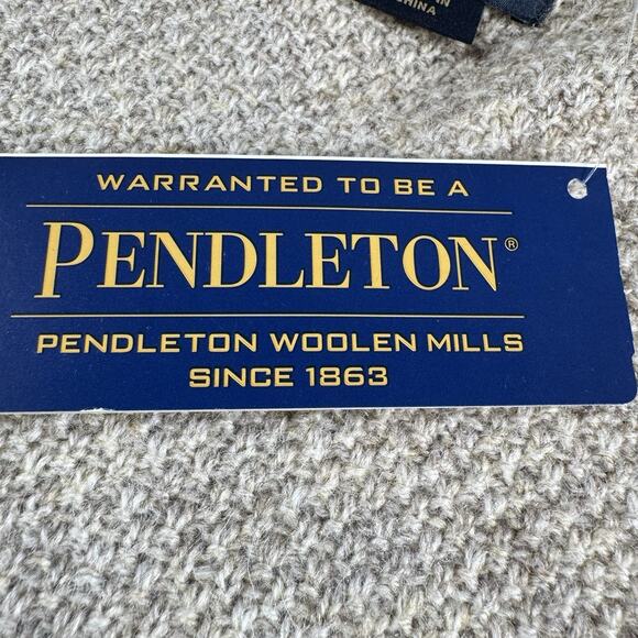 Pendleton Shetland Wool Full Zip Sweater Jacket L Shetland Wool Beige Knit NWT - Picture 8 of 16